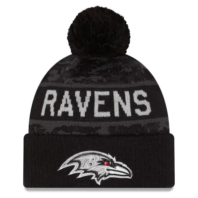 Baltimore Ravens Men’s NFL Salute to Service Cuffed Pom Knit Hat Baltimore Ravens Men’s NFL Salute to Service Cuffed Pom Knit Hat
