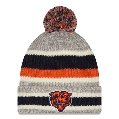 Chicago Bears Youth Striped New Era Cuffed Pom Knit Hat Chicago Bears Youth Striped New Era Cuffed Pom Knit Hat
