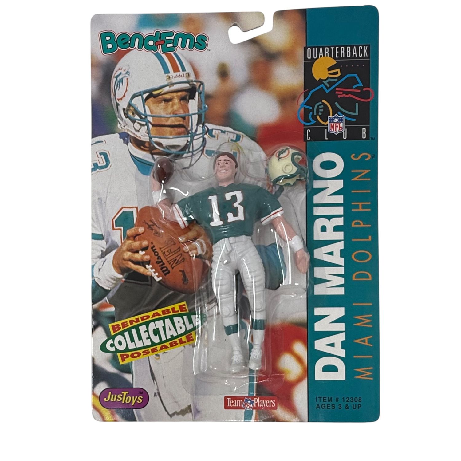 Miami Dolphins Dan Marino NFL Quarterback Club 5" Bend-Ems Figure