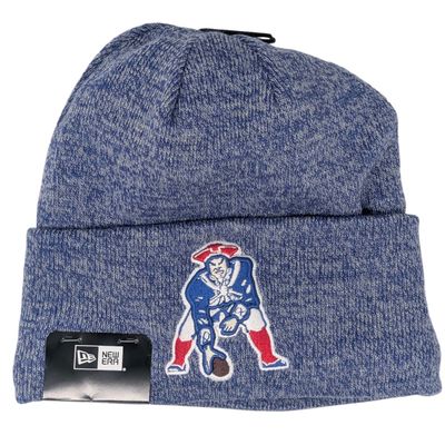 New England Patriots Men's Blue Historic Marled New Era Sideline Cuffed Knit Hat