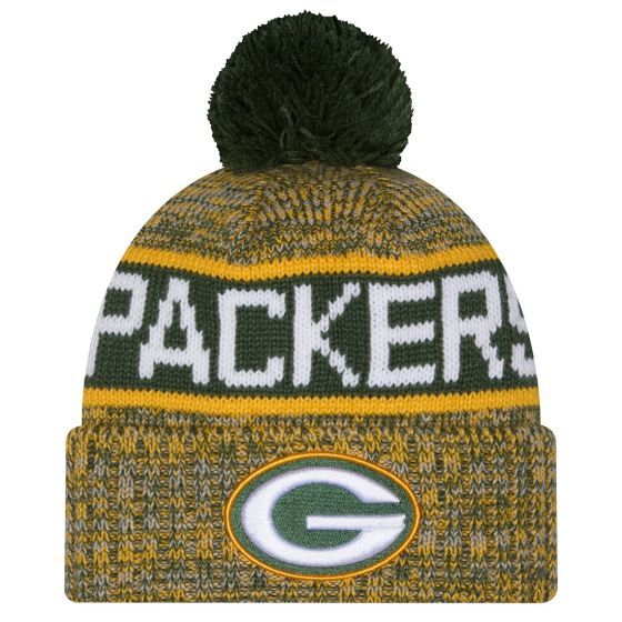 Green Bay Packers Youth New Era Tri-Color Knit Pom Hat