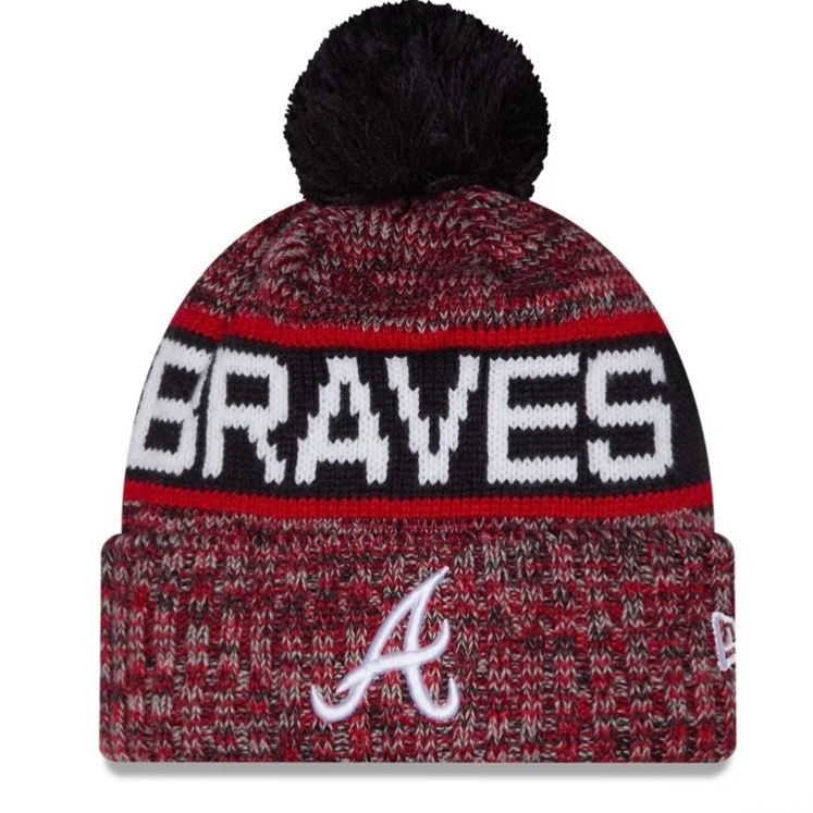 Atlanta Braves Men’s New Era Tri-Color Knit Pom Hat Atlanta Braves Men’s New Era Tri-Color Knit Pom Hat