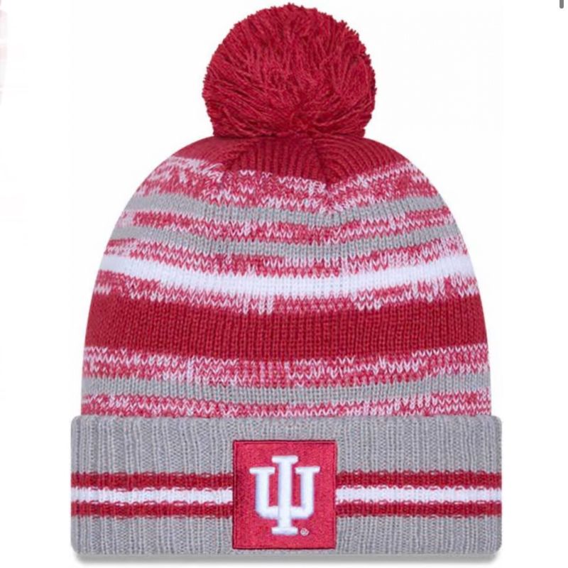 Indiana Hoosiers Men’s Cheer New Era Cuffed Pom Knit Hat