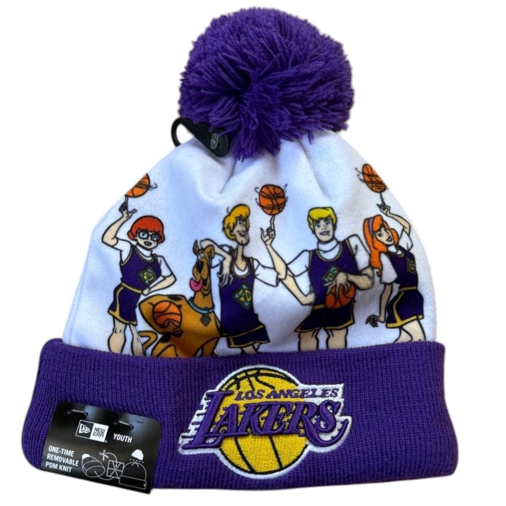 Los Angeles Lakers Child Scooby Doo New Era NBA Knit Pom Hat Los Angeles Lakers Child Scooby Doo New Era NBA Knit Pom Hat