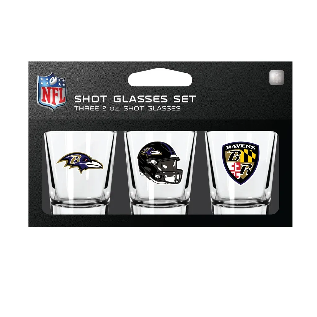 Baltimore Ravens NFL 3pc 2oz Shot Glass Set