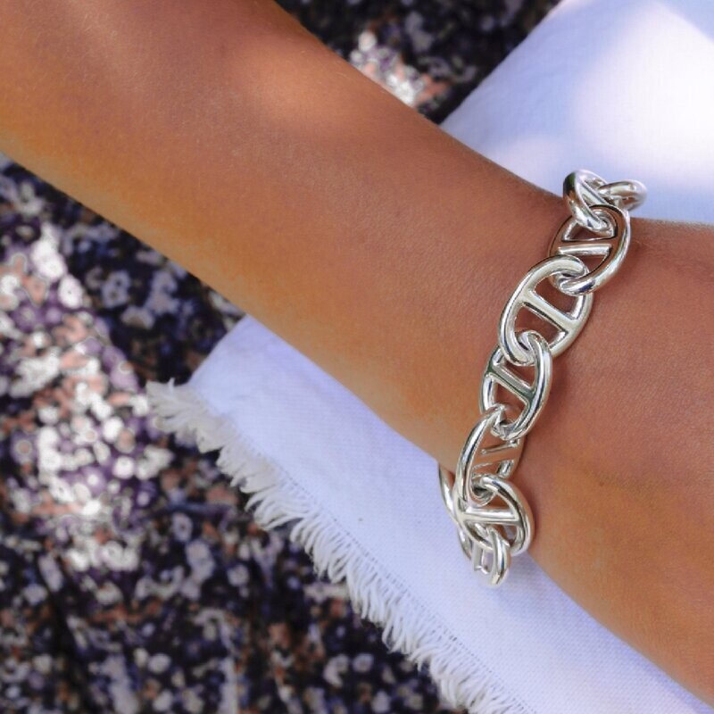Bracelet argent maille marine