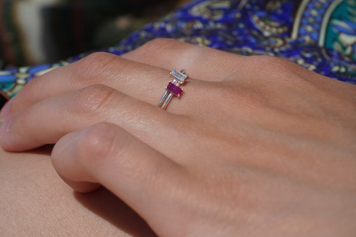 Bague Colori rose et transparente