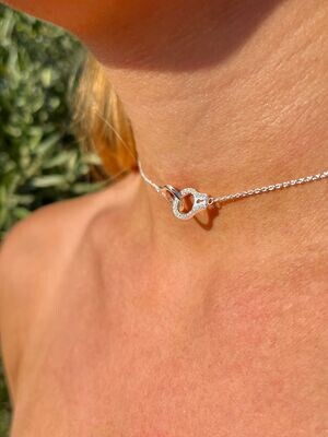 Collier menottes zircons