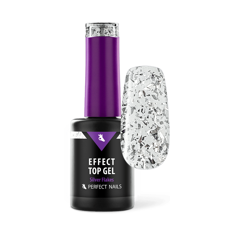 Flakes Effect Top Gel - Silver Flakes 8ml