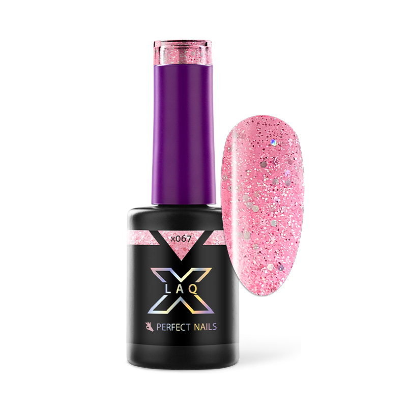 LacGel LaQ X Gel Polish 8ml - Pink X067 - Sparkle