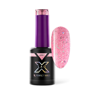 LacGel LaQ X Gel Polish 8ml - Pink X067 - Sparkle