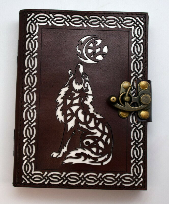 Celtic Wolf/Moon Leather Embossed Die Cut Journal Celtic Wolf/Moon Leather Embossed Die Cut Journal