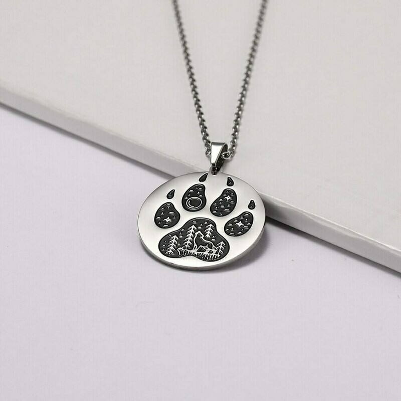 Necklace - Paw Print w/Scene