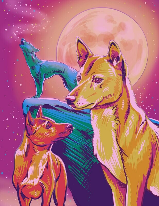 Sticker -Surreal Singing Dogs