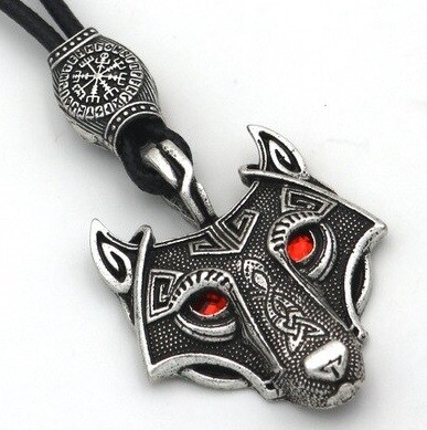 Necklace Viking Wolf Head