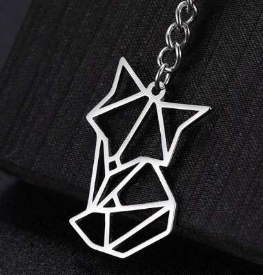 Geometric Fox Key Chain