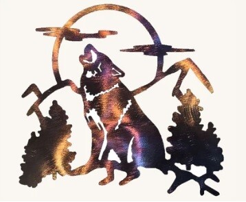 Wolf Howl Metal Art Wolf Howl Metal Art