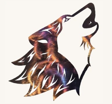 Howling Wolf Metal Art