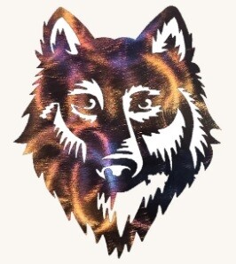Wolf Face Metal Art