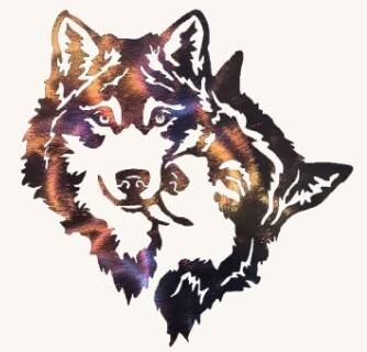 Wolves in Love Metal Art