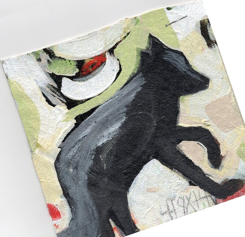 Wolf Painting by LWren 5x5, Choose Design:: Blackie