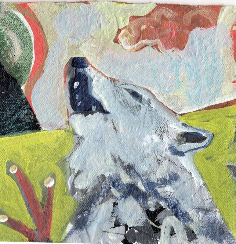 Wolf Painting by LWren 5x5