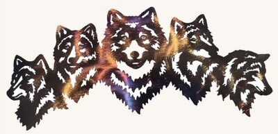 Wolf Family Metal Art