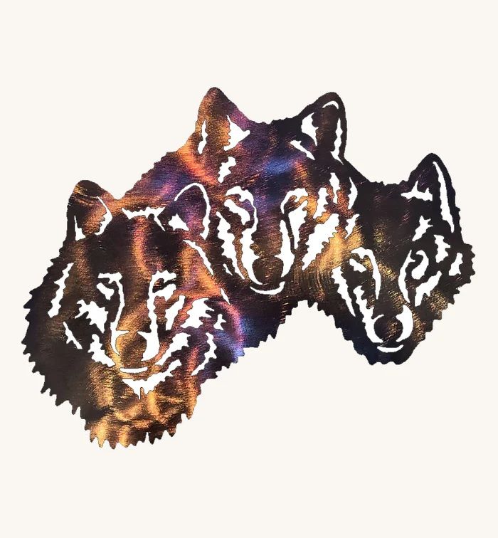 Wolf Family Metal Art