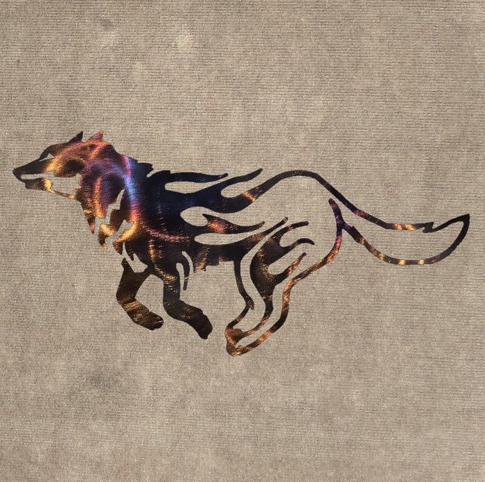 Wolf Running Cut Out Metal Art Wolf Running Cut Out Metal Art