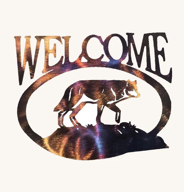 Wolf Welcome Sign