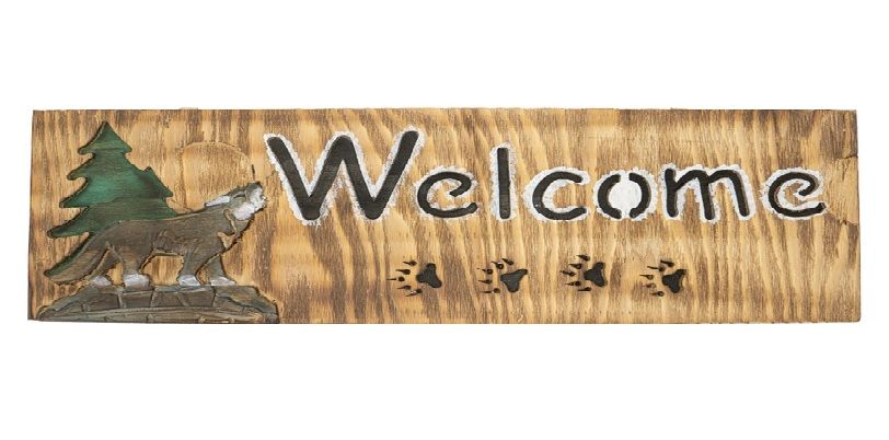 Wolf Welcome Sign Wolf Welcome Sign