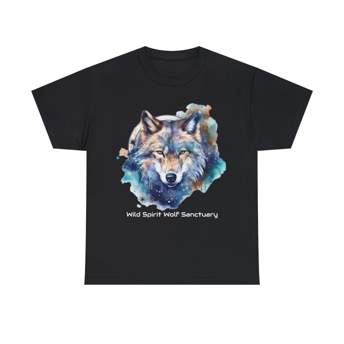 T Shirt Watercolor Wolf, Choose Size:: S