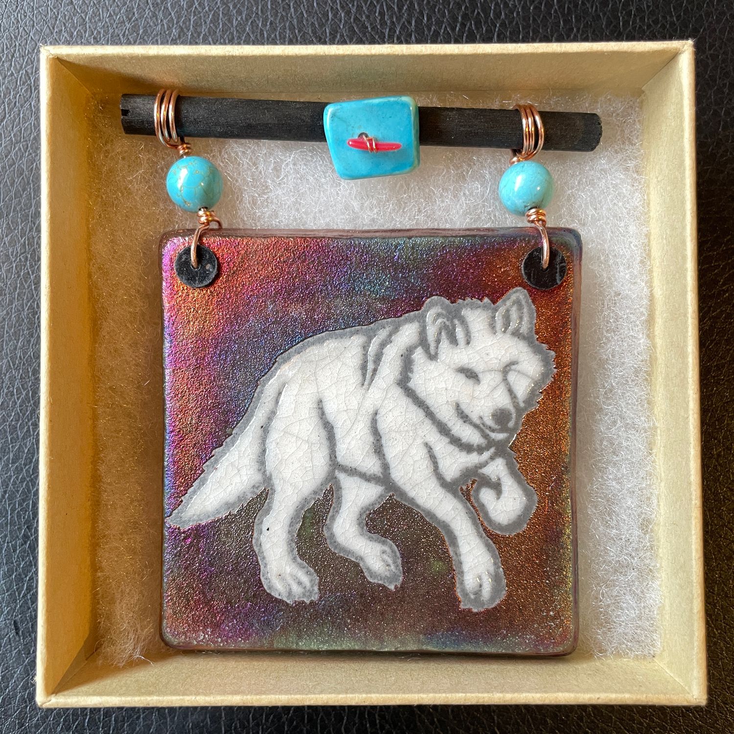 Raku Dream Catcher Tile Raku Dream Catcher Tile, Choose a Design:: Wolf