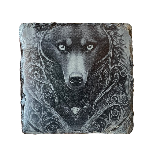 Wolf Stone Coaster, Choose Design:: Mystic Wolf