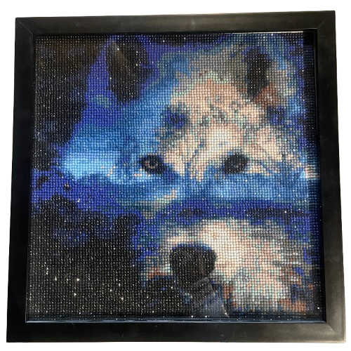 Framed Wolf Diamond Art