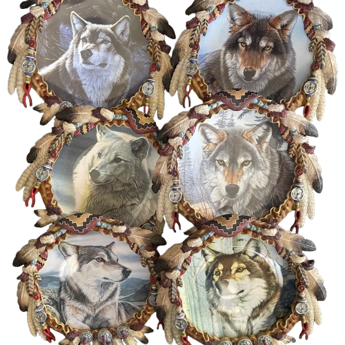 Wolf Portrait Hanging Plate Wolf Portrait Hanging Plate