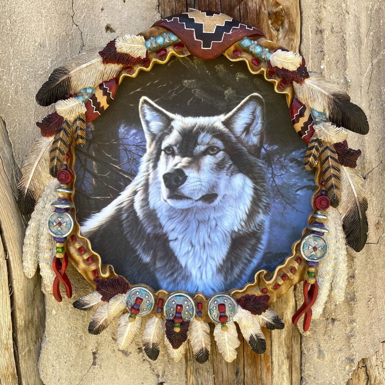 Wolf Portrait Hanging Plate Wolf Portrait Hanging Plate, Choose Design:: Winter Majesty