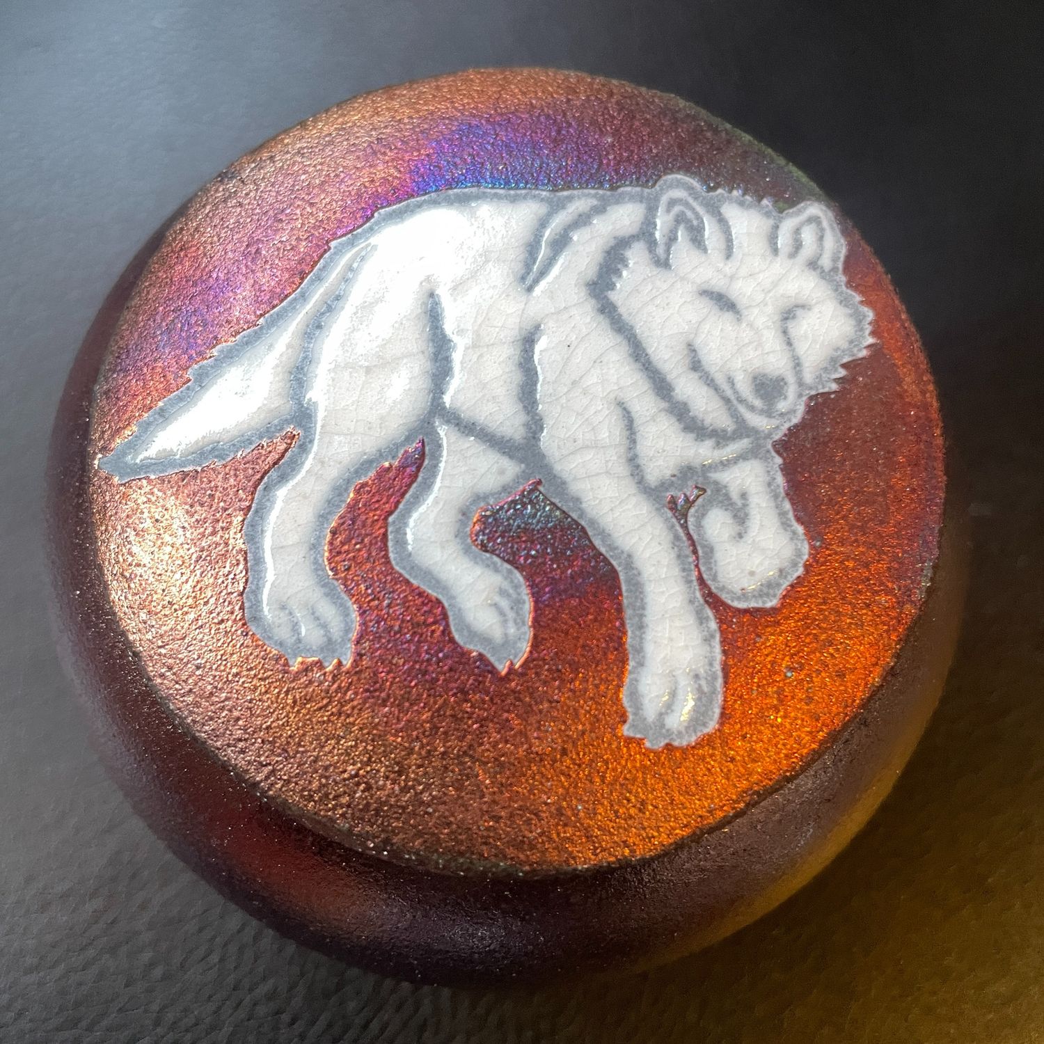 Raku Dreamcatcher Jar, Choose a Design:: Wolf