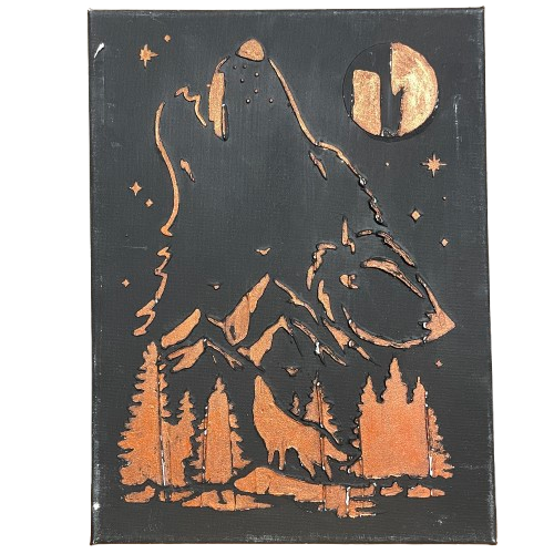 Textured Moon Howl Painting Textured Moon Howl Painting