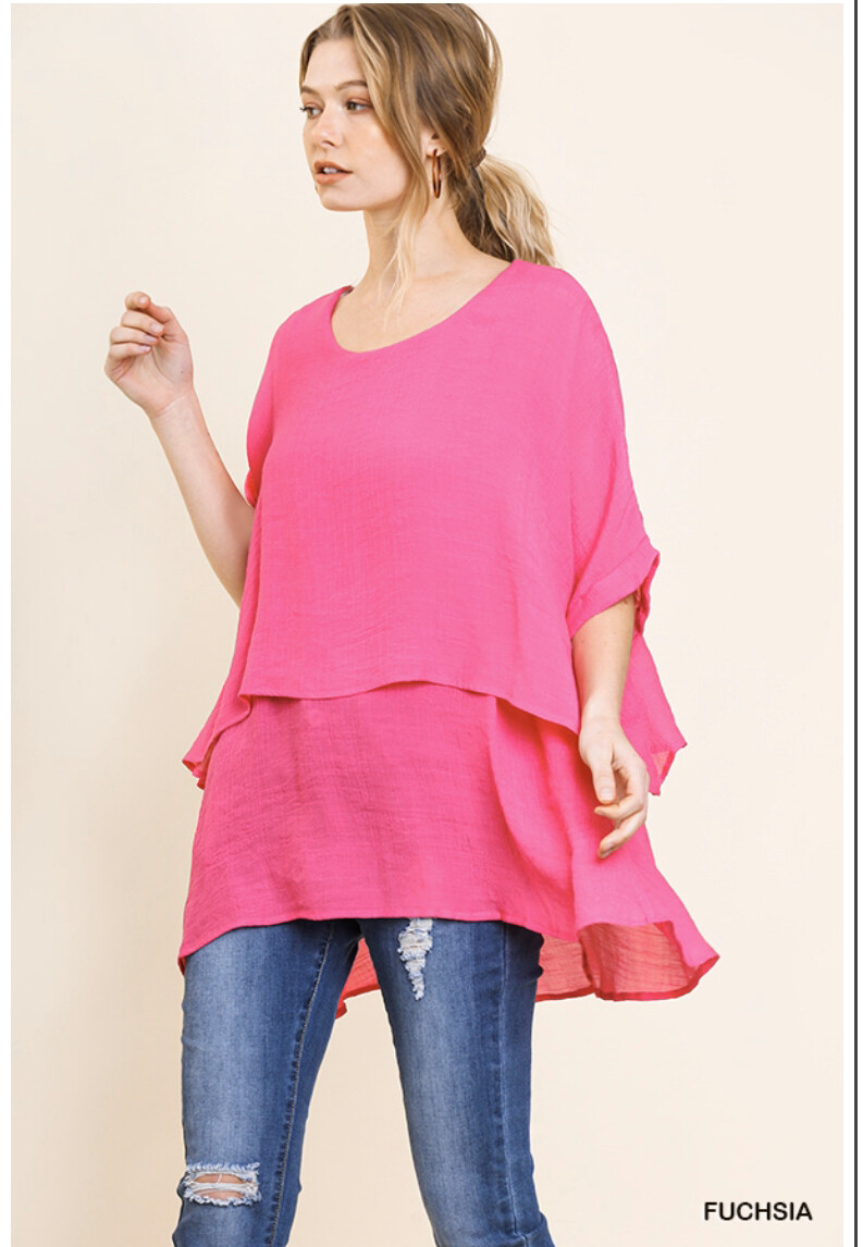 Plus Shirt-In White And Pink
