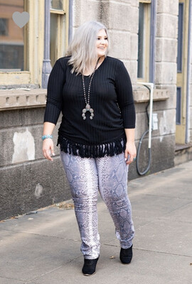 Plus Jeans-Snakeskin Print Skinny