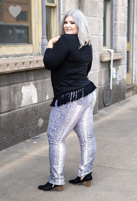 Plus Jeans-Snakeskin Print Skinny
