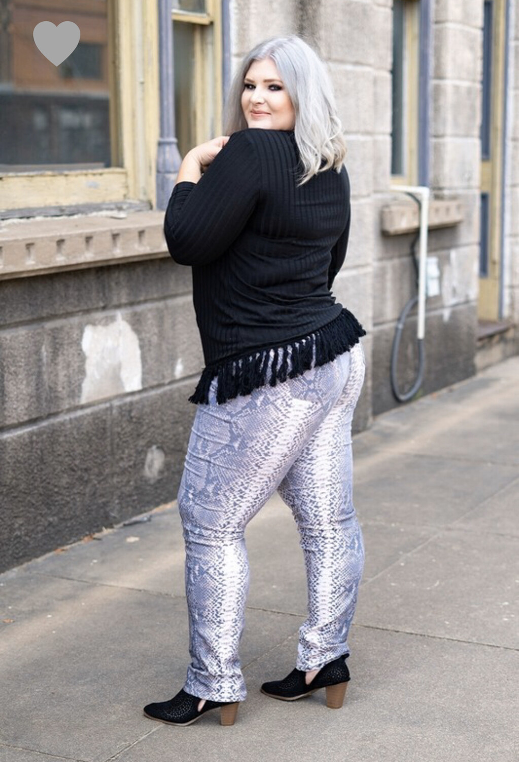 Plus Jeans-Snakeskin Print Skinny