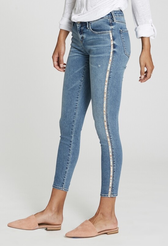 Jeans-Dear John Joyrich jeans with a fancy turquoise multi trim.