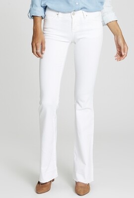 Jeans-Dear John Rosie white flare mid rise released hem