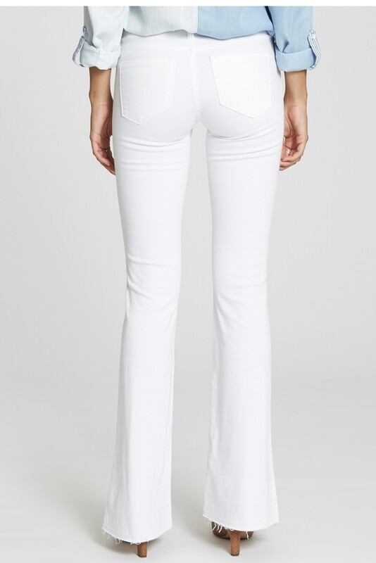 Jeans-Dear John Rosie white flare mid rise released hem