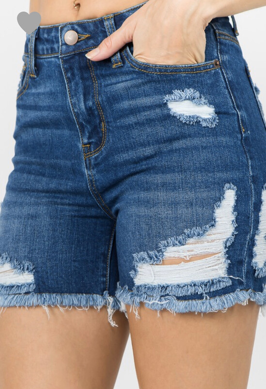 Plus Shorts-dark denim