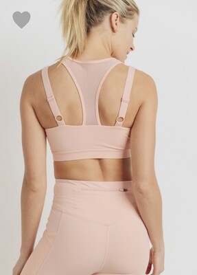 Bra-Workout in Cantaloupe with front and back detail