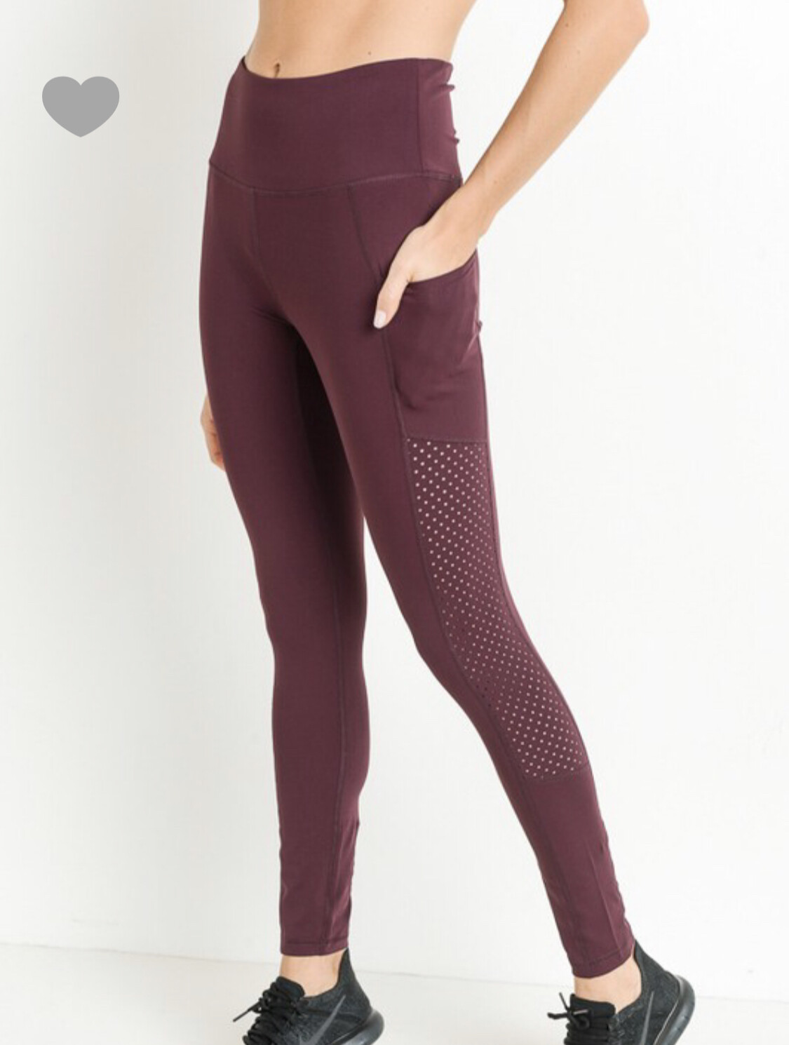 Leggings-Maroon with pockets