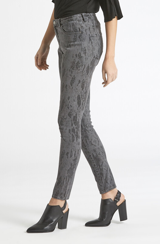 Jeans-Dear John Gisele Skinny High-rise Ankle Snake print Gray